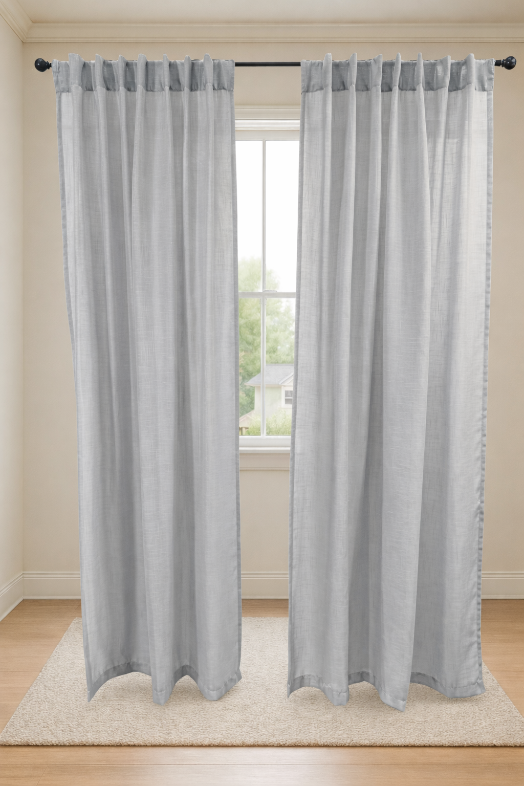 Cortinas Textura Tipo Lino – Luz Natural, Estilo Atemporal y Caída Elegante