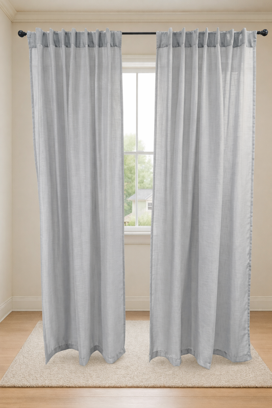 Cortinas Textura Tipo Lino – Luz Natural, Estilo Atemporal y Caída Elegante
