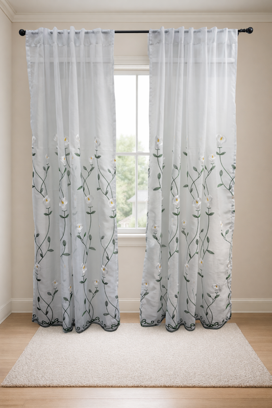 Cortinas de Tergal Bordado – Elegancia y Estilo para tu Hogar