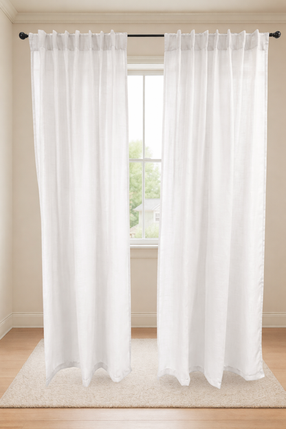 Cortinas Textura Tipo Lino – Luz Natural, Estilo Atemporal y Caída Elegante