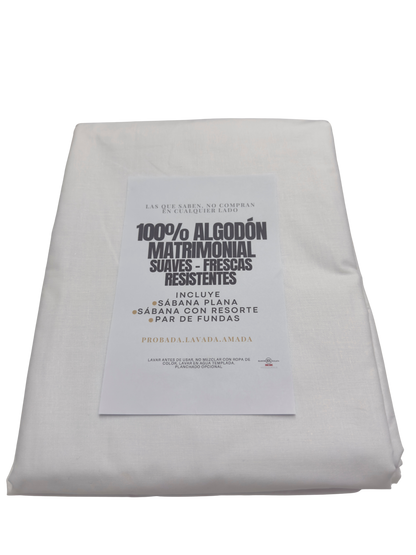 Sábanas 100% Algodón 200 Hilos – Suavidad y Frescura Tipo Hotel 🛏️