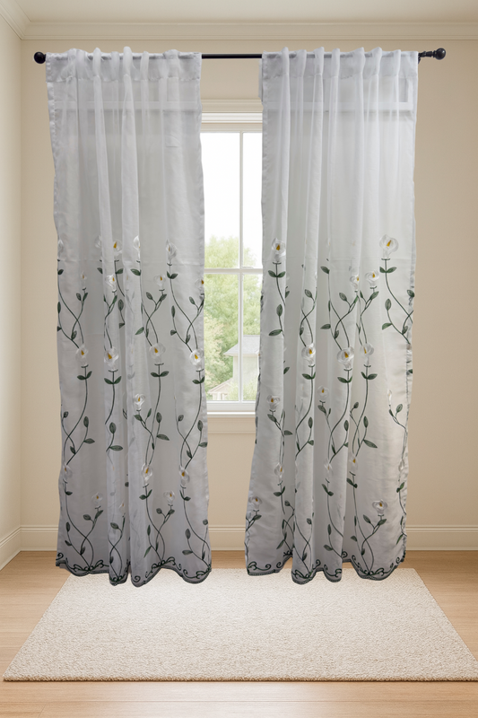 Cortinas de Tergal Bordado – Elegancia y Estilo para tu Hogar