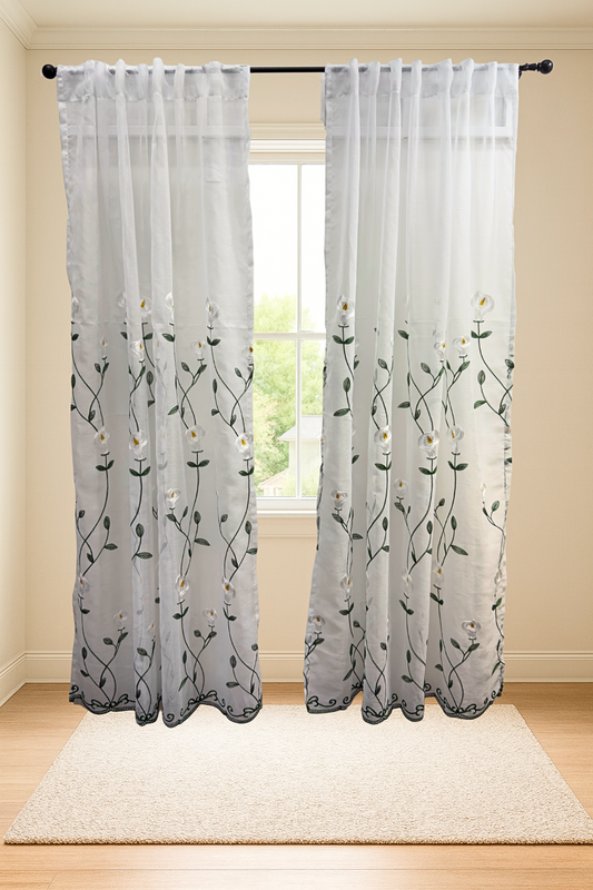 Cortinas de Tergal Bordado – Elegancia y Estilo para tu Hogar